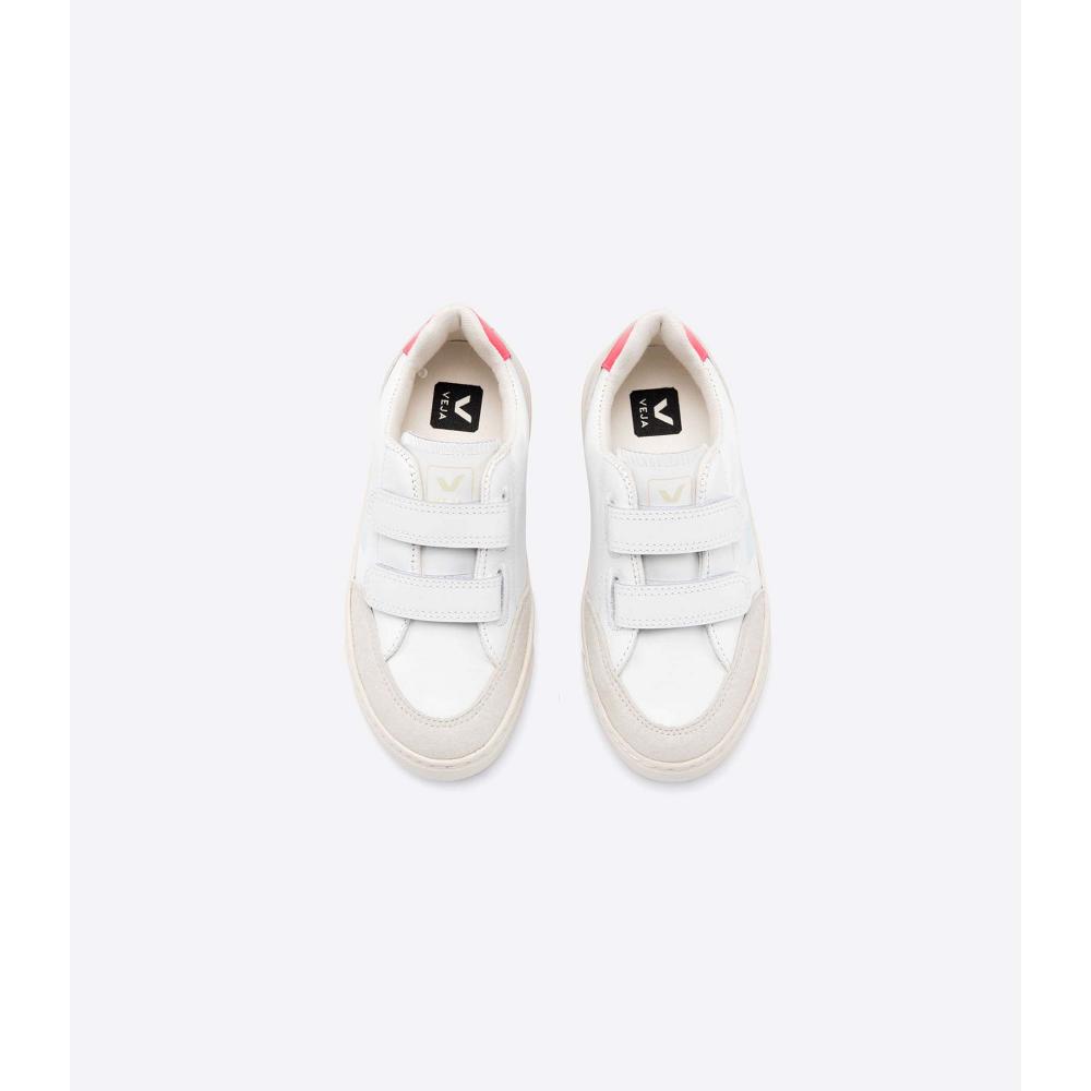 Veja V-12 LEATHER Tenisky Detske White/Beige | SK 878LIS